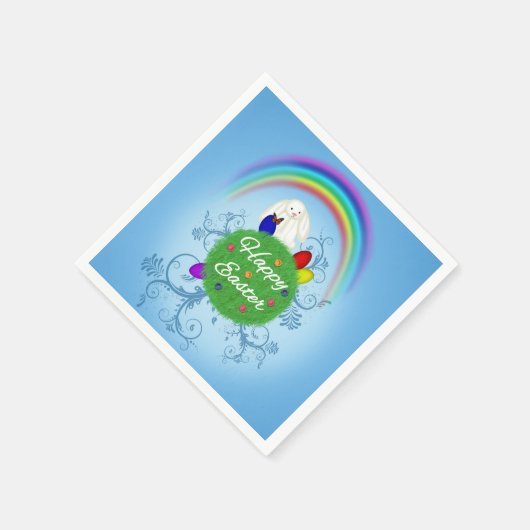 Happy Easter Colorful Planet Serviette (Ecke)