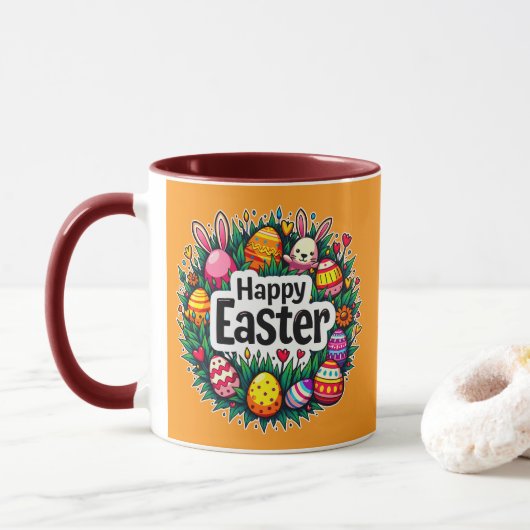 Happy Easter – Colorful Spring Design - caneca Tasse (Mit Donut)