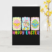 Happy Easter Coquette Bow Funny Easter Eggs Kids B Karte (Gelbe Blume)