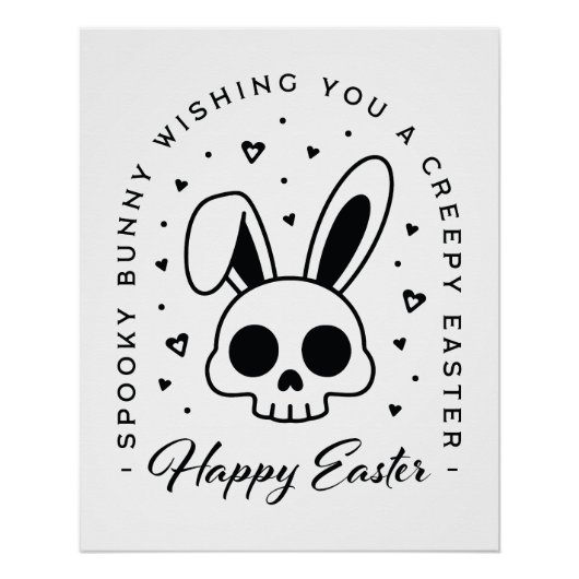 Happy Easter creepy wishes spooky bunny Poster (Vorderseite)