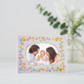 Happy Easter Custom Family Foto Postkarte (Stehend Vorderseite)