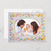 Happy Easter Custom Family Foto Postkarte (Vorne/Hinten)