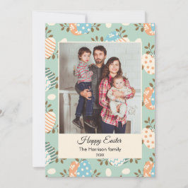 Happy Easter Custom Foto Flat Holiday Card Feiertagskarte