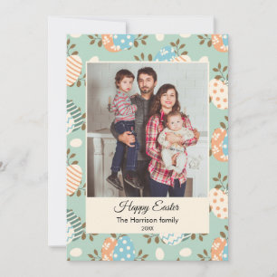 Happy Easter Custom Foto Flat Holiday Card Feiertagskarte