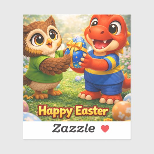 Happy Easter custom vinyl sticker (Blatt)