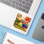 Happy Easter custom vinyl sticker (Laptop mit iPhone)