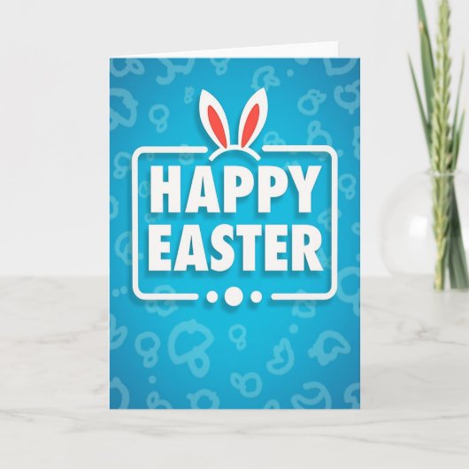 Happy Easter Cute Bunny Card Karte (Vorderseite)