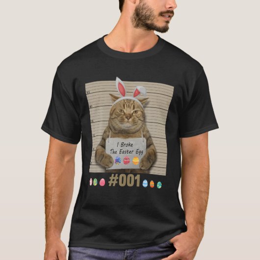 Happy Easter Cute Bunny Cat Eggs Basket Men Women T-Shirt (Vorderseite)