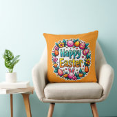 Happy Easter – Cute Bunny Lettering almofada Kissen (Stuhl )