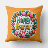 Happy Easter – Cute Bunny Lettering almofada Kissen (Vorderseite)