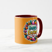 Happy Easter – Cute Bunny Lettering caneca Tasse (VorderseiteRechts)