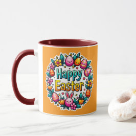 Happy Easter – Cute Bunny Lettering caneca Tasse