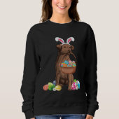 Happy Easter Cute Chocolate Labrador Bunny Dog  Ea Sweatshirt (Vorderseite)