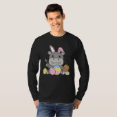 Happy Easter Cute Hippo For Easter With Easter Egg T-Shirt (Vorne ganz)