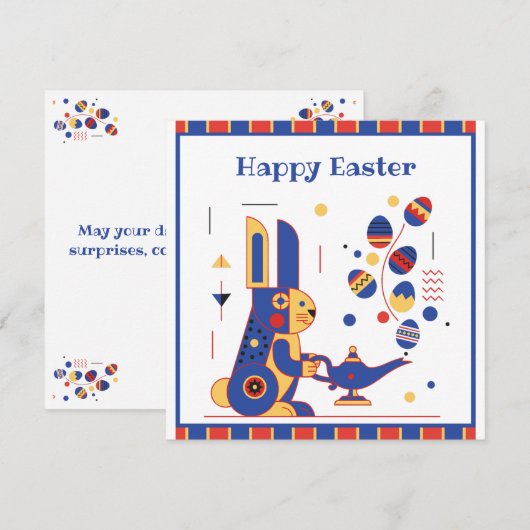Happy Easter Cute Personalized Feiertagskarte (Vorne/Hinten)