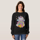 Happy Easter Cute Unicorn Wearing Bunny Ears Easte Sweatshirt (Vorne ganz)
