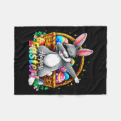Happy Easter Dabbing Bunny Funny Egg Basket Men Bo Fleecedecke (Vorderseite (Horizontal))