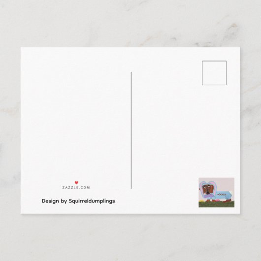 Happy Easter Dachshund Easter Bunny card Einladungspostkarte (Rückseite)