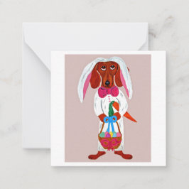 Happy Easter Dachshund Easter Bunny card Mitteilungskarte