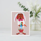 Happy Easter Dachshund Easter Bunny card Postkarte (Stehend Vorderseite)