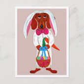 Happy Easter Dachshund Easter Bunny card Postkarte (Vorderseite)