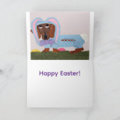  Happy Easter Dachshund hatching out of egg  Karte (Innenseite)