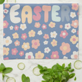 HAPPY EASTER Daisies floral fröhlicher einzigartig Geschirrtuch (Gefaltet)