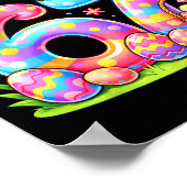 Happy easter day 67 bunny colorful eggs basket poster (Ecke)