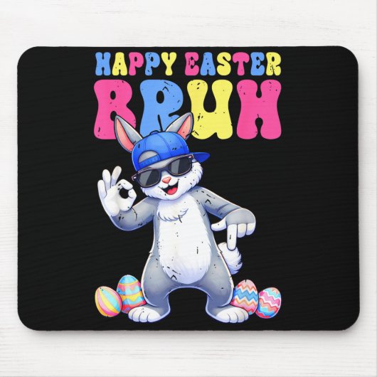 Happy easter day bunny 67 six seven bruh rabbit 67 mousepad (Vorne)