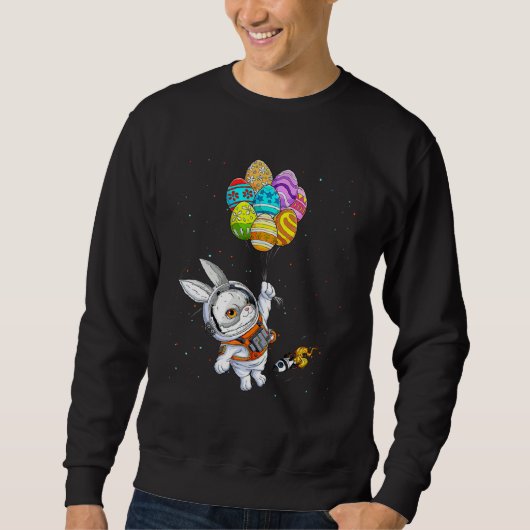 Happy Easter Day Bunny Egg astronaut Space Boys Gi Sweatshirt (Vorderseite)