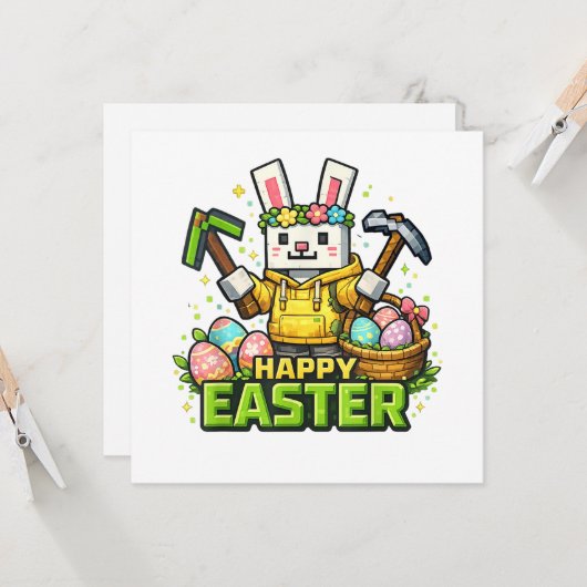 Happy Easter Day Bunny Egg Gamer Video  (Vorderseite/Rückseite Beispiel)