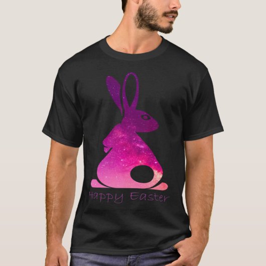 Happy Easter Day Bunny rabbit pink solar system cl T-Shirt (Vorderseite)