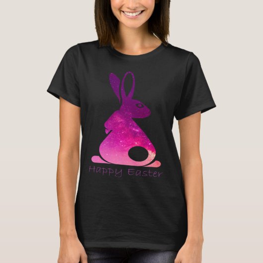 Happy Easter Day Bunny rabbit pink solar system cl T-Shirt (Vorderseite)