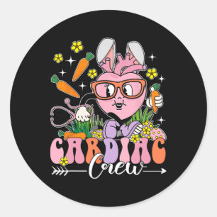 Happy Easter Day Cardiac Crew Bunny Cardiac Crew C Runder Aufkleber