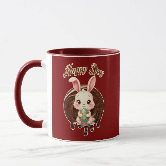 Happy Easter Day – Cute Bunny Illustration Tasse (Links)