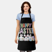 Happy Easter Day Cute Bunny With Eggs Easter Schürze (Getragen)