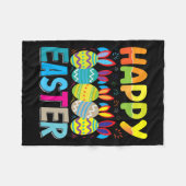 Happy Easter Day Funny Colorful Egg Jagen Fleecedecke (Vorderseite (Horizontal))