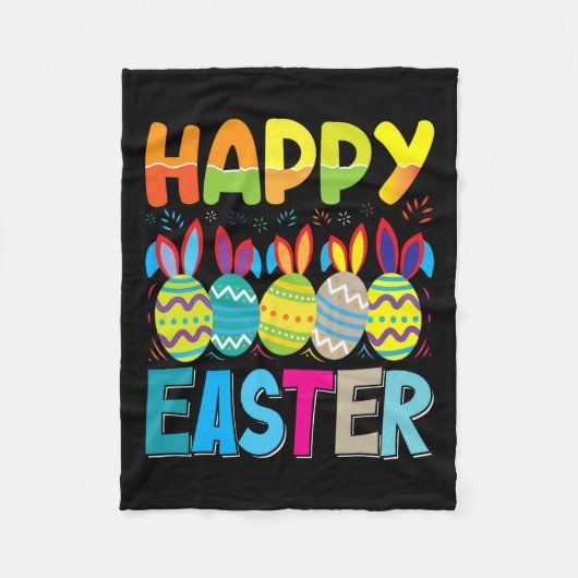 Happy Easter Day Funny Colorful Egg Jagen Fleecedecke (Vorderseite)
