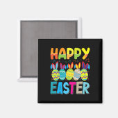 Happy Easter Day Funny Colorful Egg Jagen Magnet (Vorderseite/Rückseite)