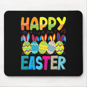 Happy Easter Day Funny Colorful Egg Jagen Mousepad
