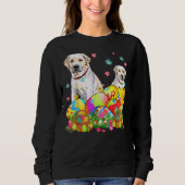Happy Easter Day Labrador Retriever mit Easter Eg Sweatshirt (Vorderseite)