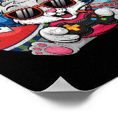 Happy Easter Day Niedlich Bunny Playing Video Game Poster (Ecke)
