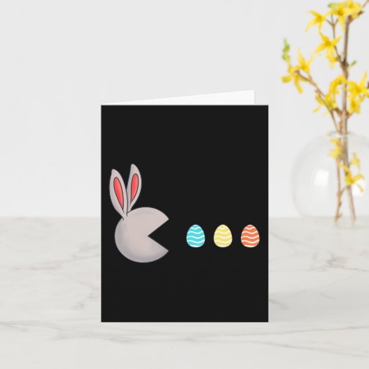 Happy Easter Day Rabbit Eggs Fun Boys Girls Kinder Karte (Gelbe Blume)