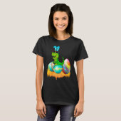 Happy Easter Day Rex Saurus Dinosaur Bunny Eggs To T-Shirt (Vorne ganz)