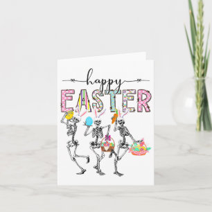 Happy Easter Day Skeleton Bunny Egg Boys Girls Karte
