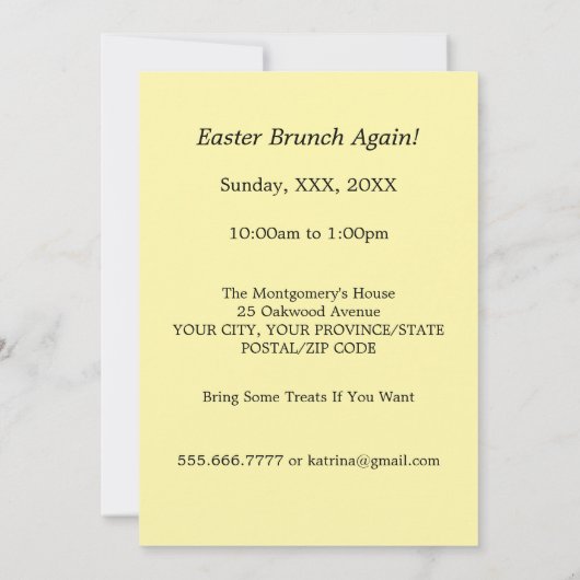 Happy Easter Decorative Eggs Einladung (Rückseite)