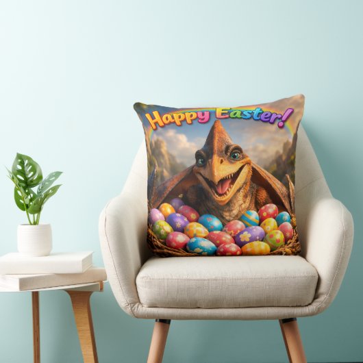 Happy Easter dinosaur Agnes throw pillow Kissen (Stuhl )