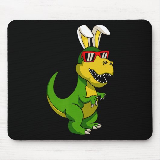 Happy Easter Dinosaur Bunny Oars Osterjunge Kinder Mousepad (Vorne)