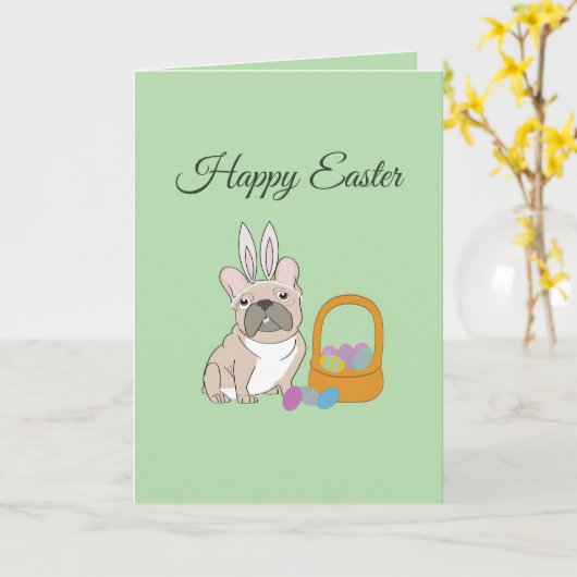 Happy Easter, dog Karte (Gelbe Blume)