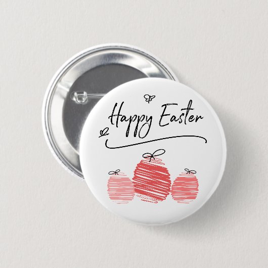 Happy Easter Doodle Button (Vorne & Hinten)